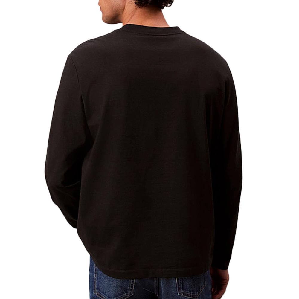 T-Shirt Manches Longues Noir Homme Calvin Klein Jeans Standard vue 2