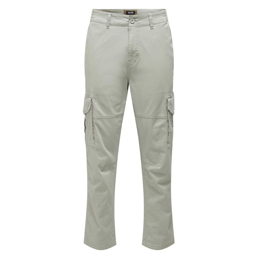 Pantalon Cargo Gris Clair Homme Only & Sons Dean pas cher