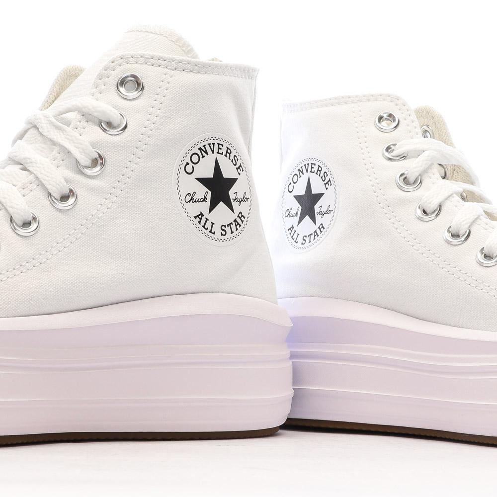 Baskets Blanches Femme Converse Chuck Taylor All Star Move 568498C vue 7