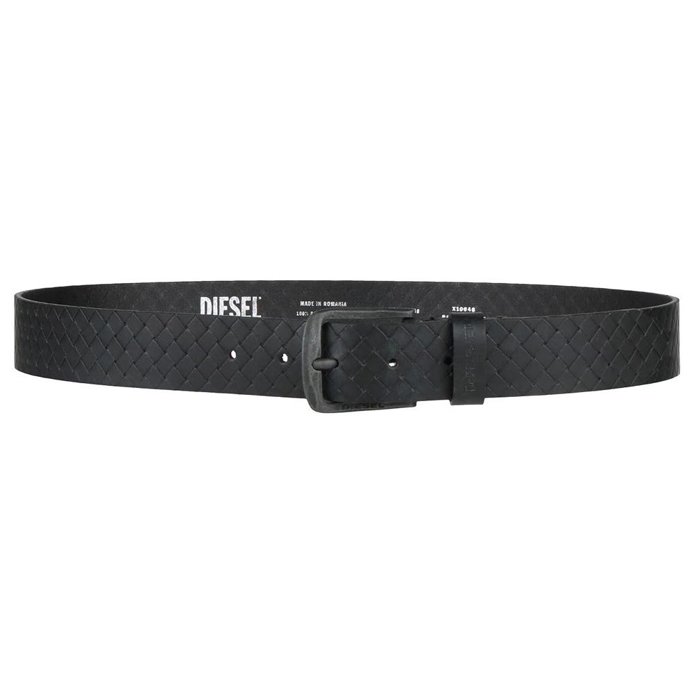 Ceinture Texturée Noir Homme Diesel Basic Belt pas cher