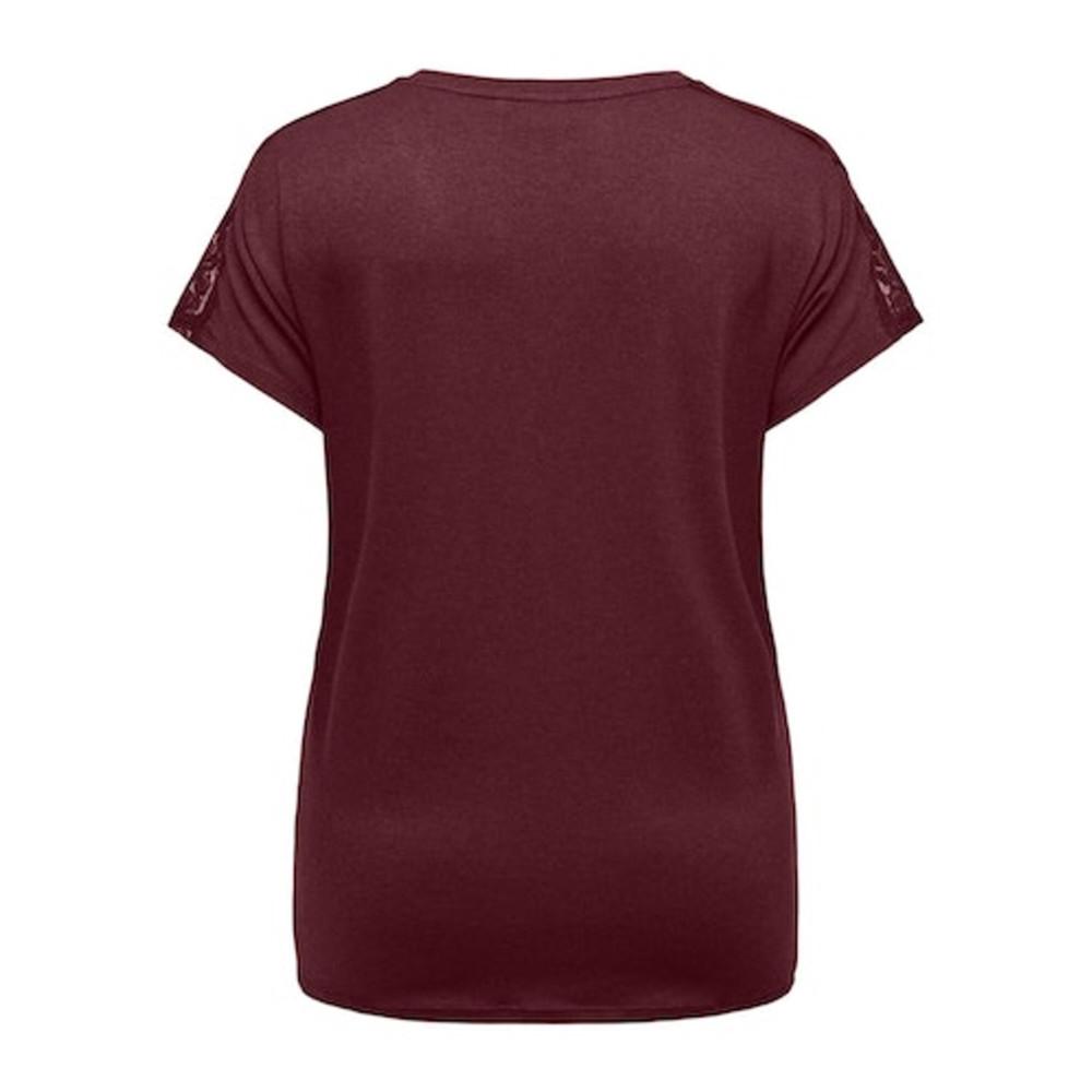 T-shirt Bordeaux Femme Only Carmakoma Lace Top vue 2