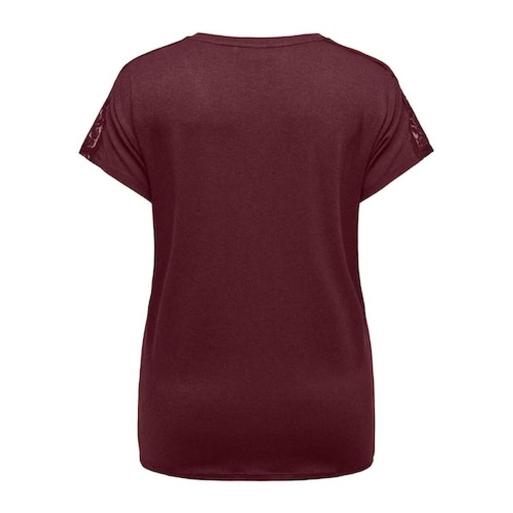 T-shirt Bordeaux Femme Only Carmakoma Lace Top vue 2