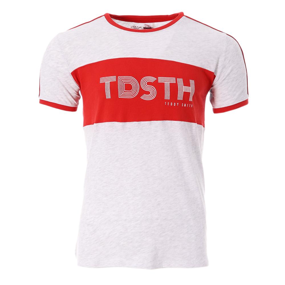 T-shirt Blanc/Rouge Homme Teddy Smith Thou pas cher