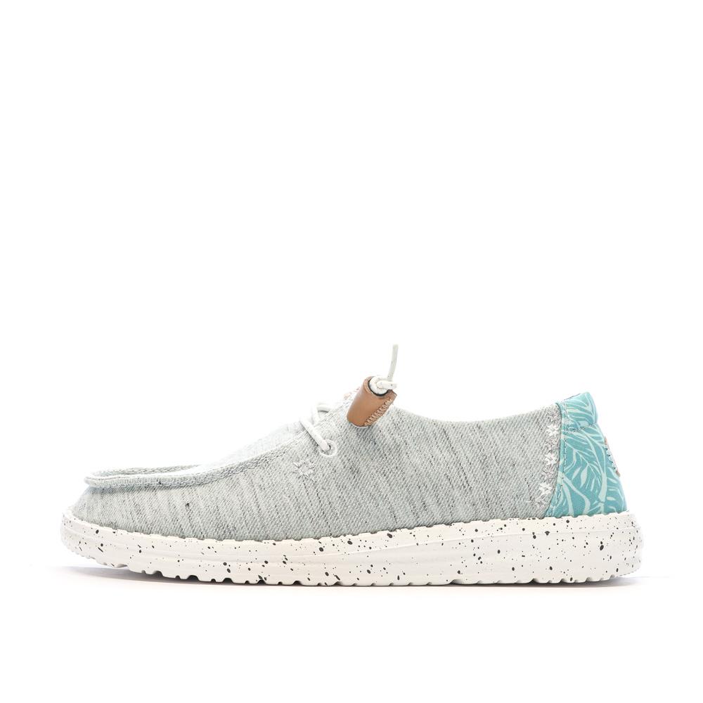 Chaussures Vert d'Eau Femme Hey Dude Wendy Heathered Slub pas cher