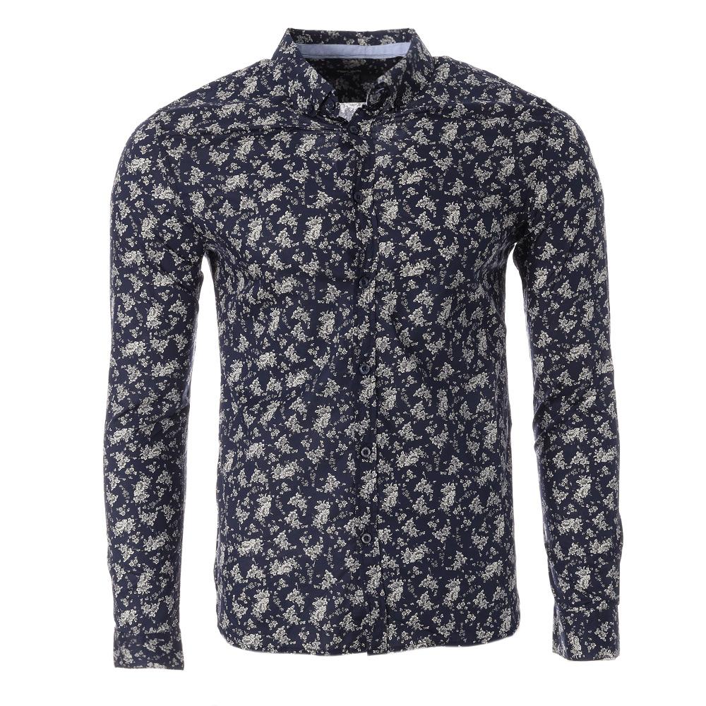 Chemises Marine/Blanc à Motifs Homme Teddy Smith Carton pas cher