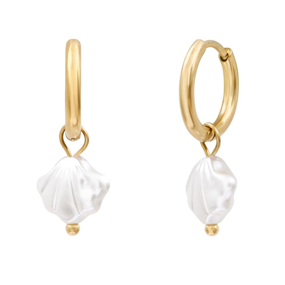 Boucles D'oreilles Doré/Nacré Femme Clio Blue BO0133 pas cher