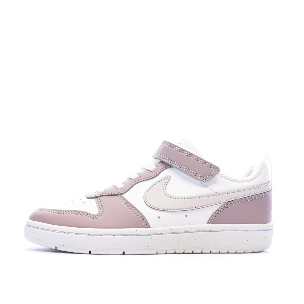 Baskets Gris/Blanc Fille Nike Court Borough Low pas cher