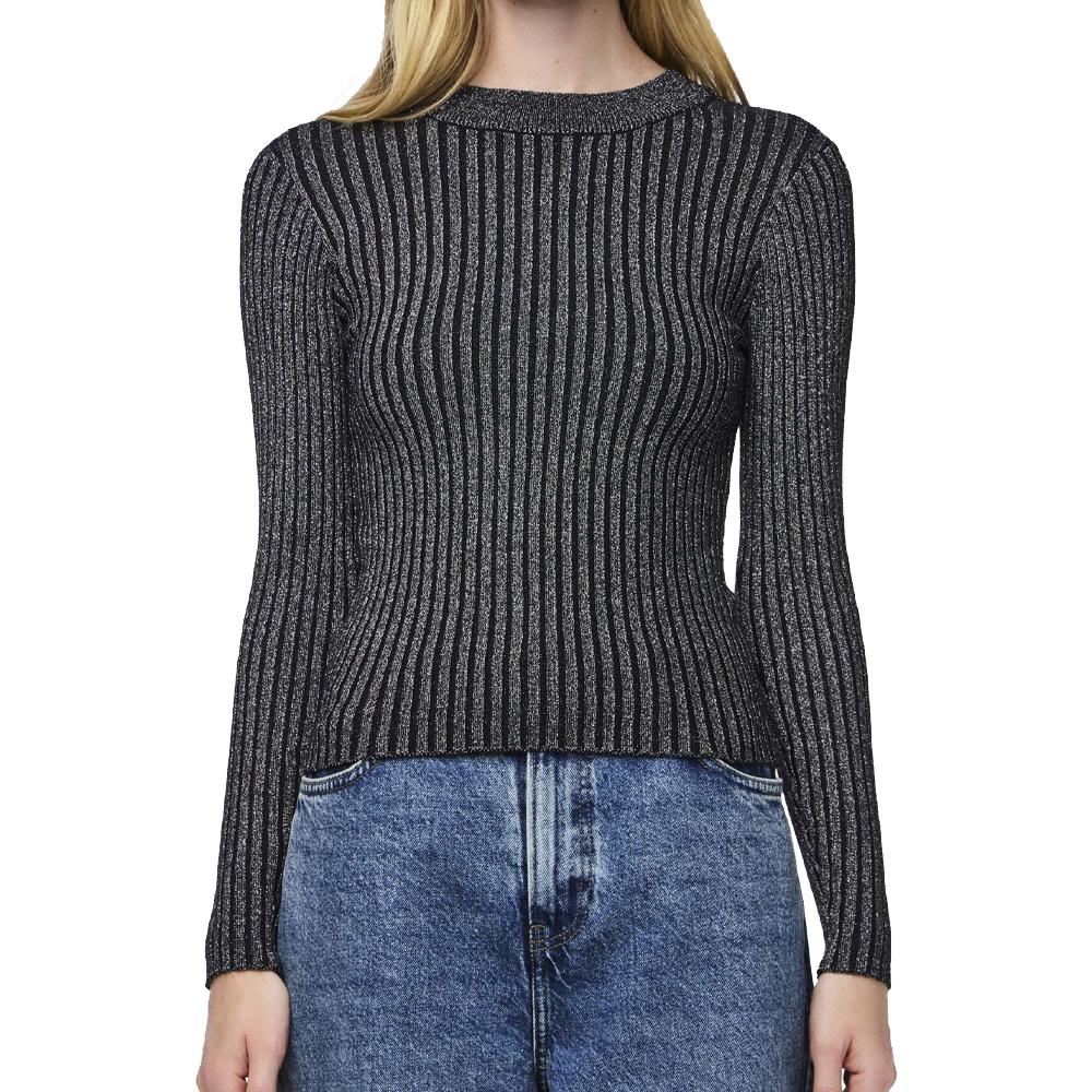 Pull Gris Brillant Femme Pieces Crista pas cher