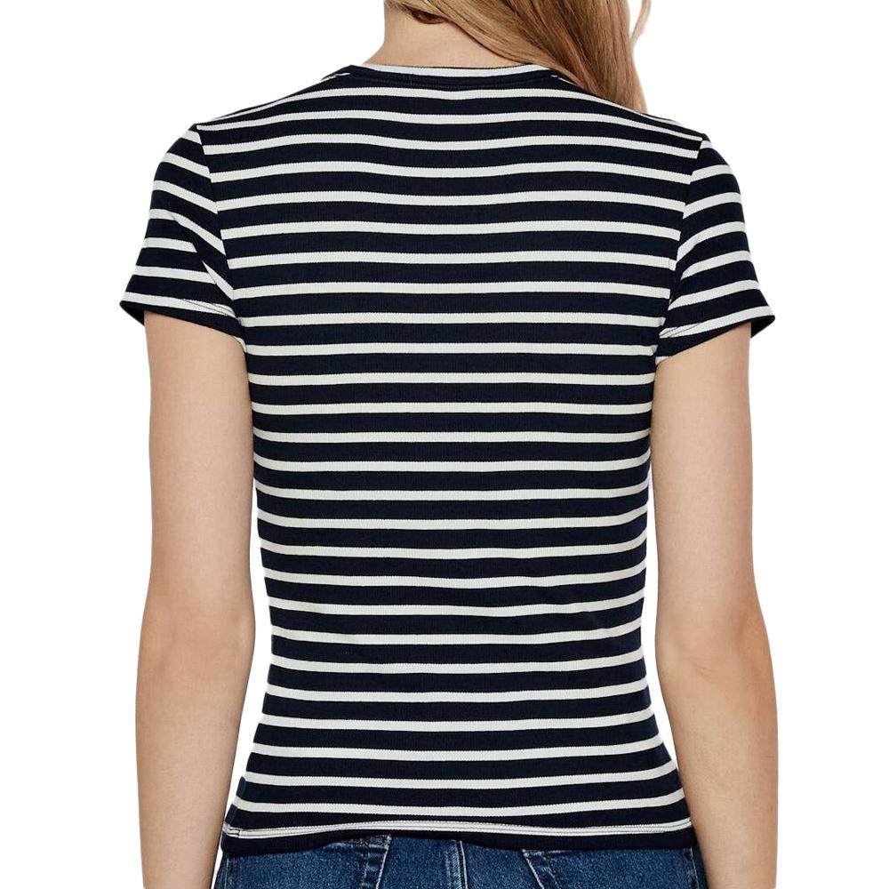 T-shirt Marinière Blanc/Marine Femme Tommy Jeans Slim Essential vue 2