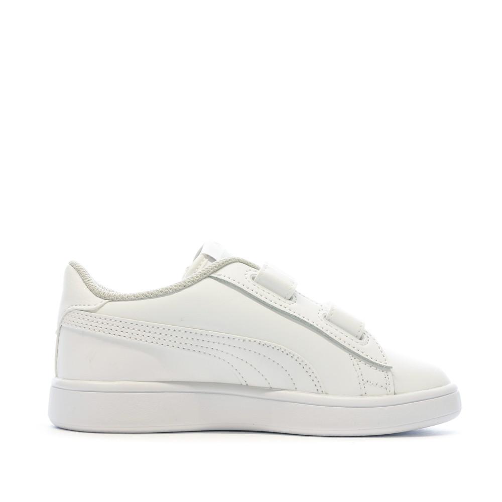 Baskets Blanches Enfant Puma Smash V2 L V vue 2