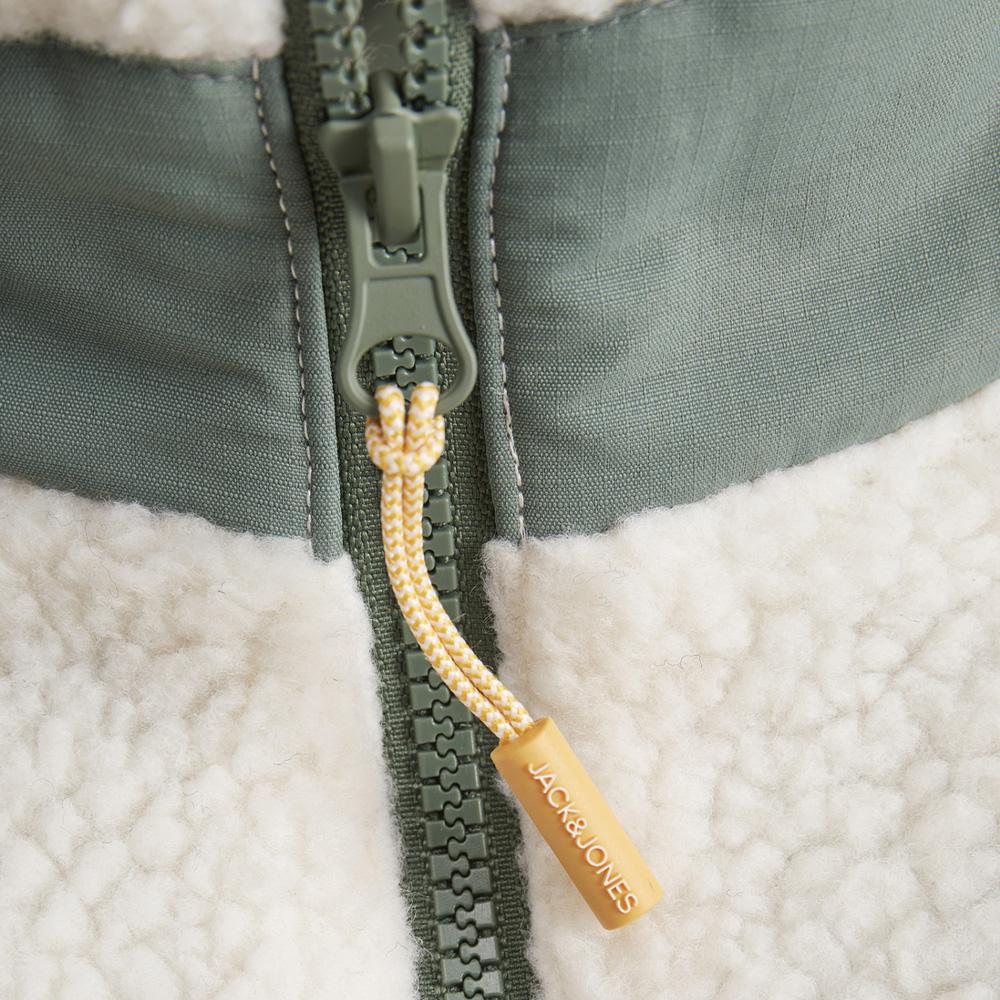 Veste Sherpa Blanc/Vert Homme Jack & Jones Esterbro Teddy vue 2