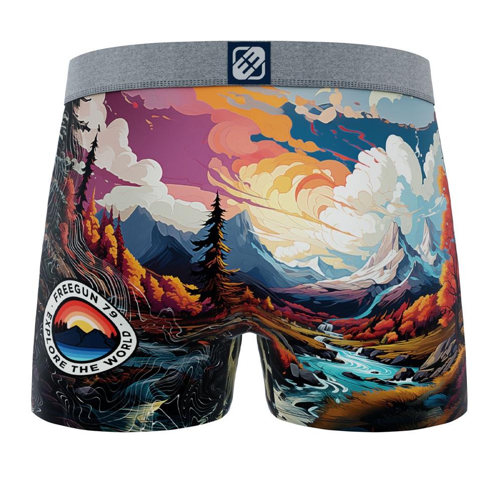 Boxer Noir/Bleu Garçon Freegun Montagne et forêt vue 2