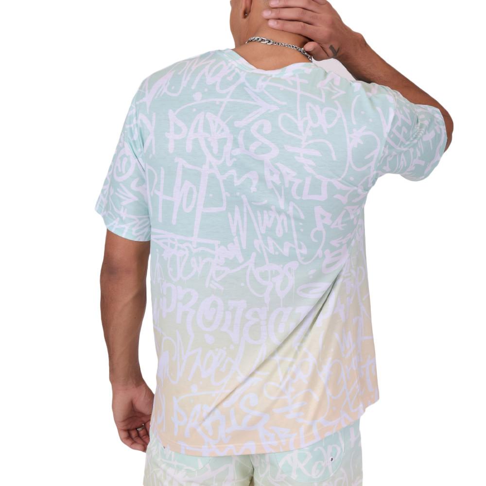 T-shirt Vert Homme Project X Paris Graffiti Dégradé vue 2