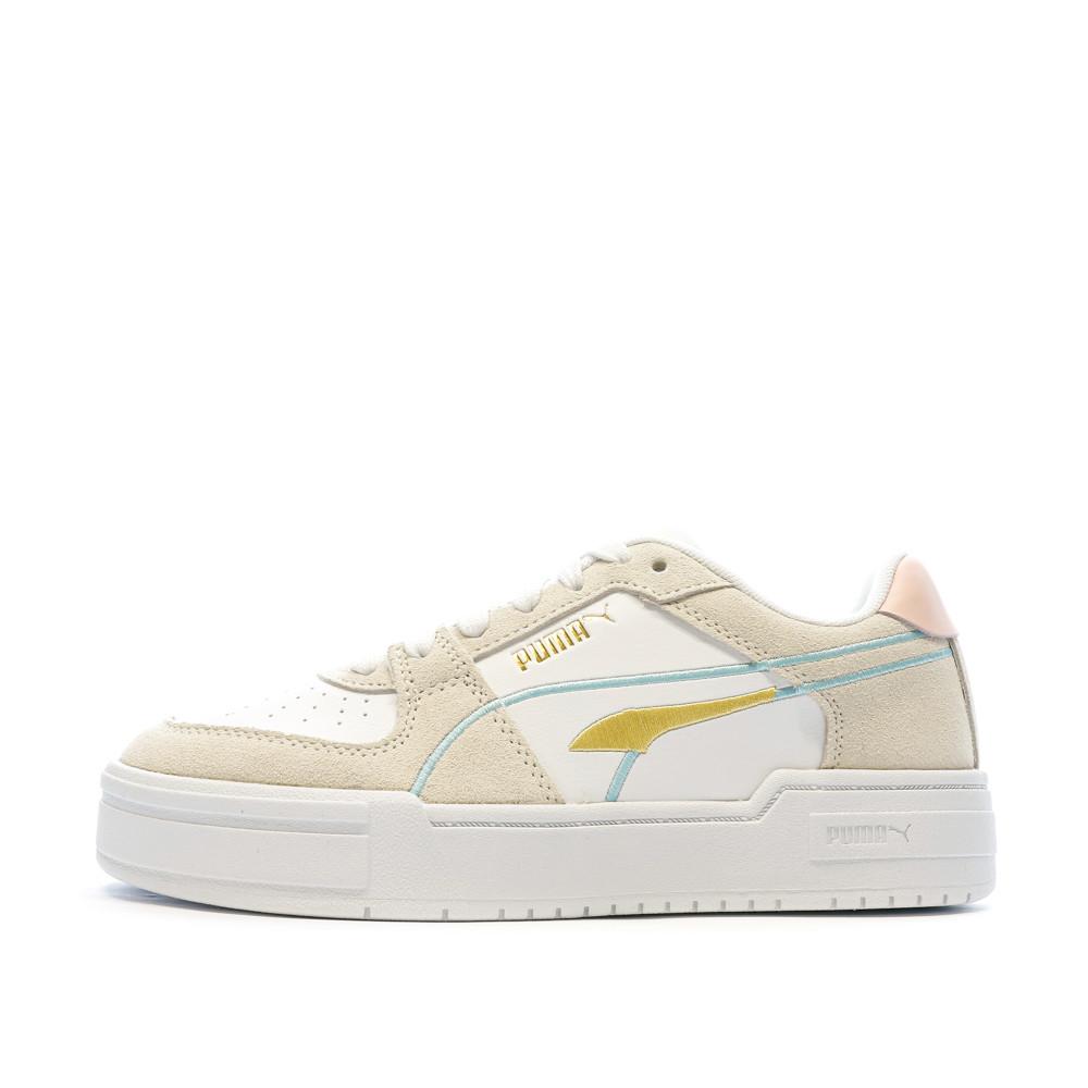 Baskets Blanc/Beige/Jaune Femme Puma Pro Tweak pas cher