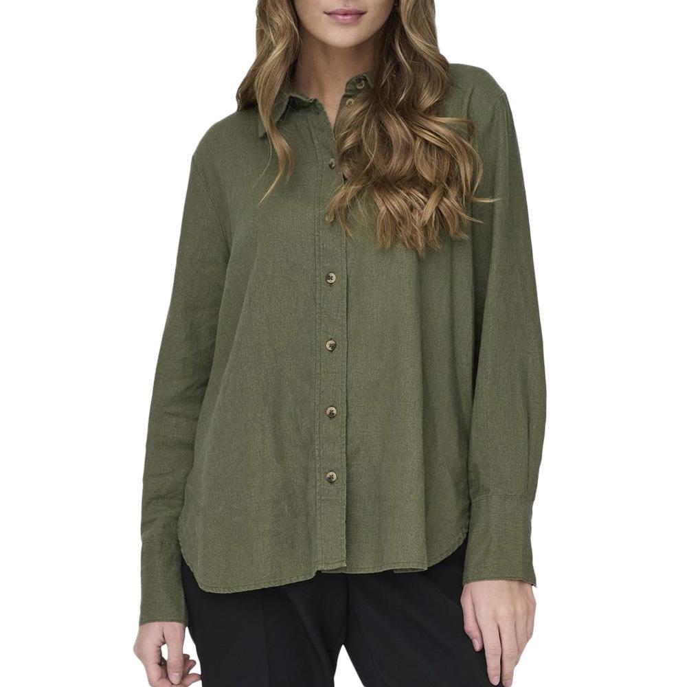 Chemise Kaki Femme JDY Linen pas cher