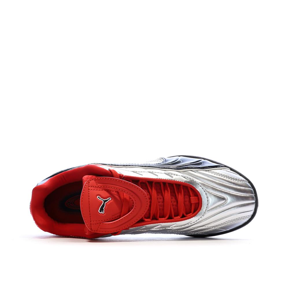 Baskets Argent/Rouge/Noir Garçon Puma Goalgetter vue 4
