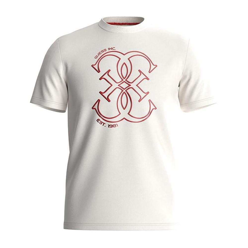 T-shirt Blanc Homme Guess Gaston pas cher