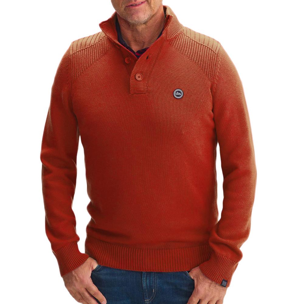 Pull Orange Homme TBS Berylca pas cher