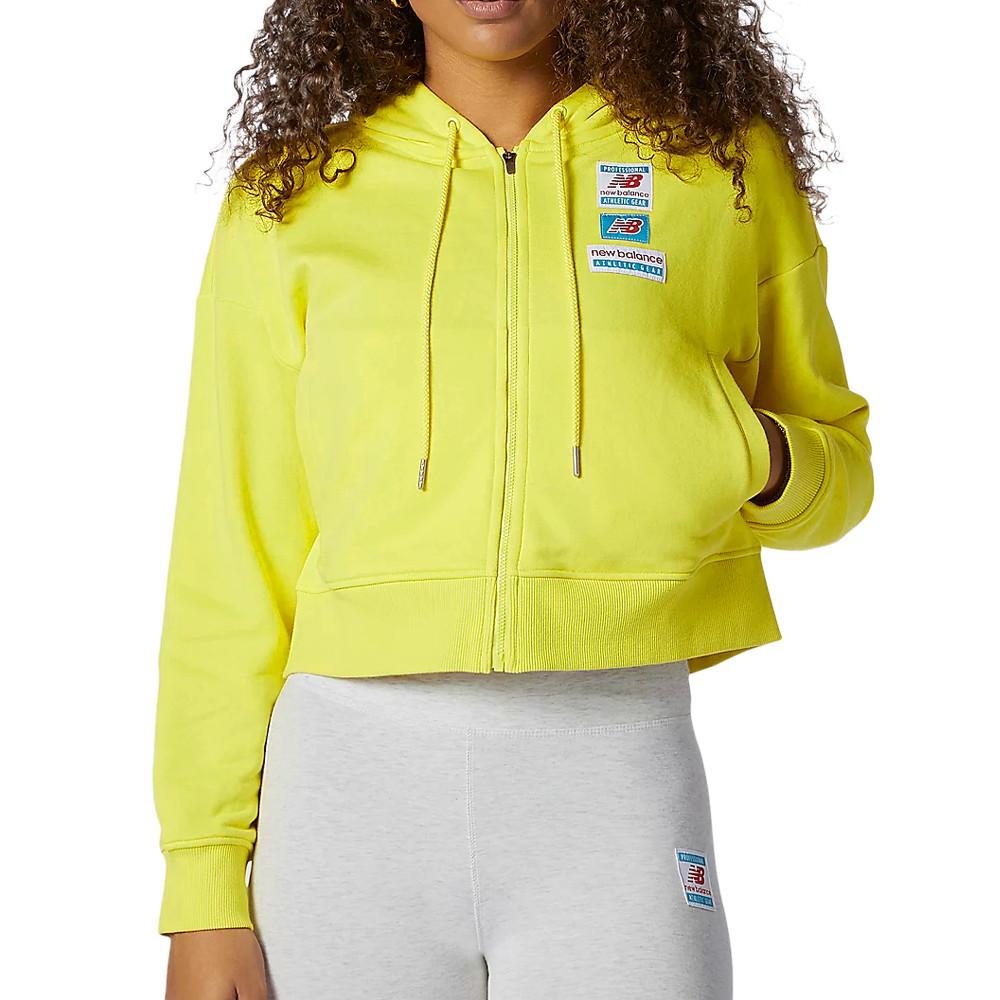 Sweat zippé Jaune Femme New Balance Essential pas cher