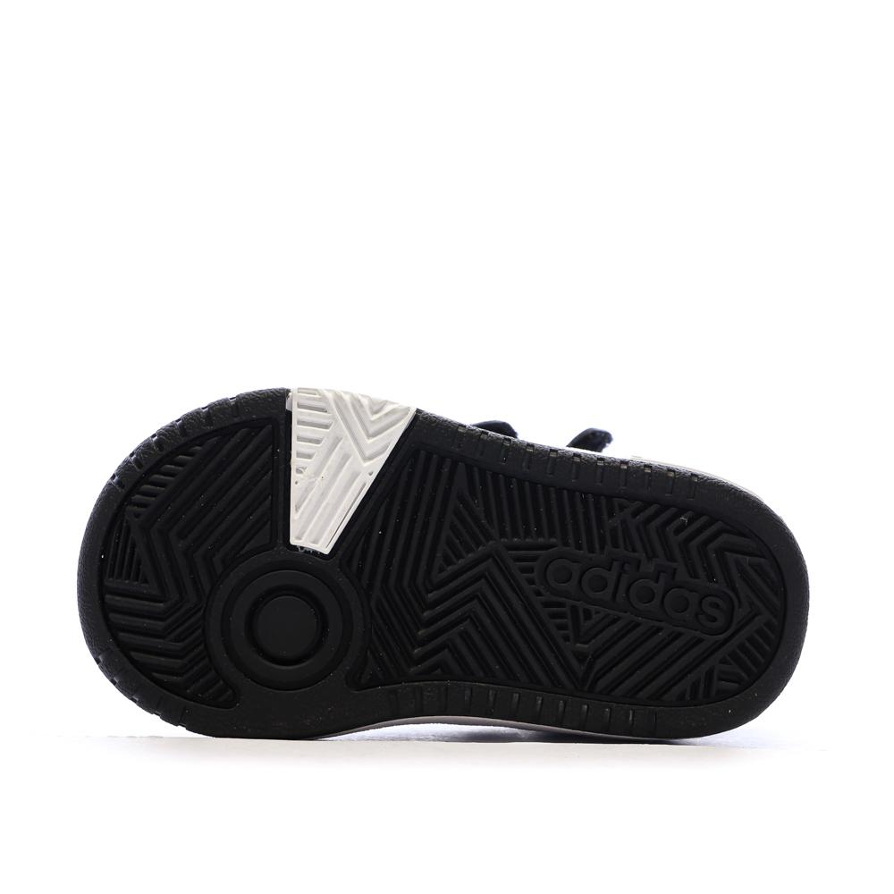 Baskets Noires/Blanches Garçon Adidas Hoops vue 5