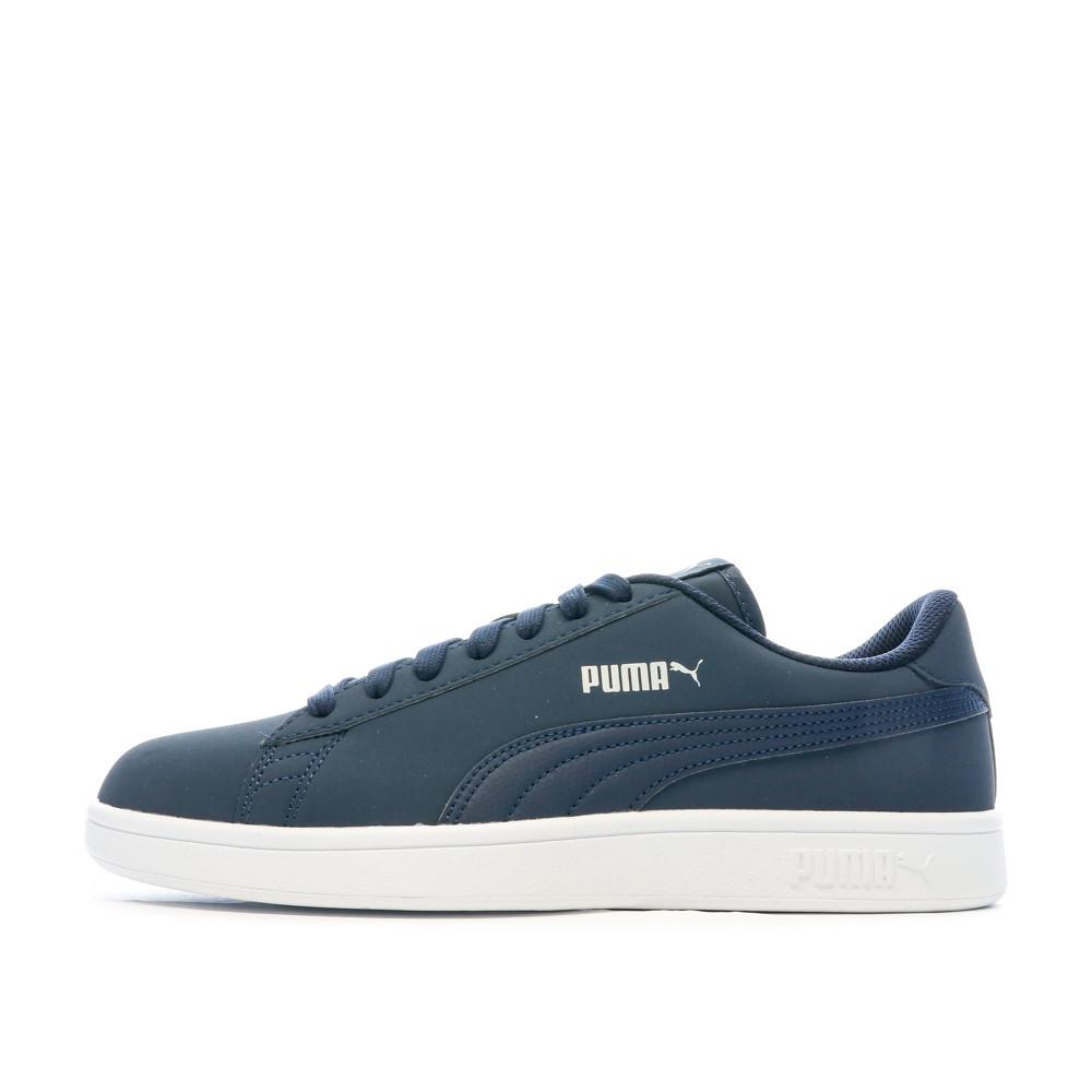 Baskets Marine/Blanc Homme Puma Smash v2 Buck pas cher