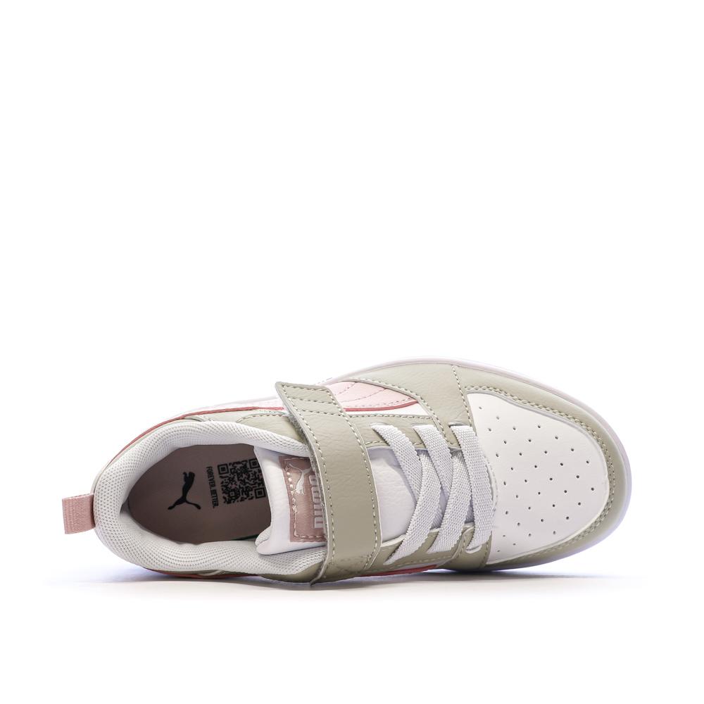 Baskets Blanches/Rose/Beige Fille Puma Rebound vue 4