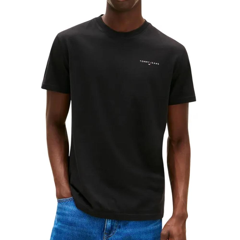T-shirt Noir Homme Tommy Hilfiger Tjm Slim Linear Ches-dark pas cher