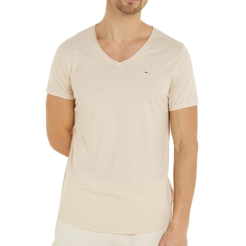 T-shirt Ecru Homme Tommy Hilfiger Xslim Jaspe DM0DM09587 pas cher
