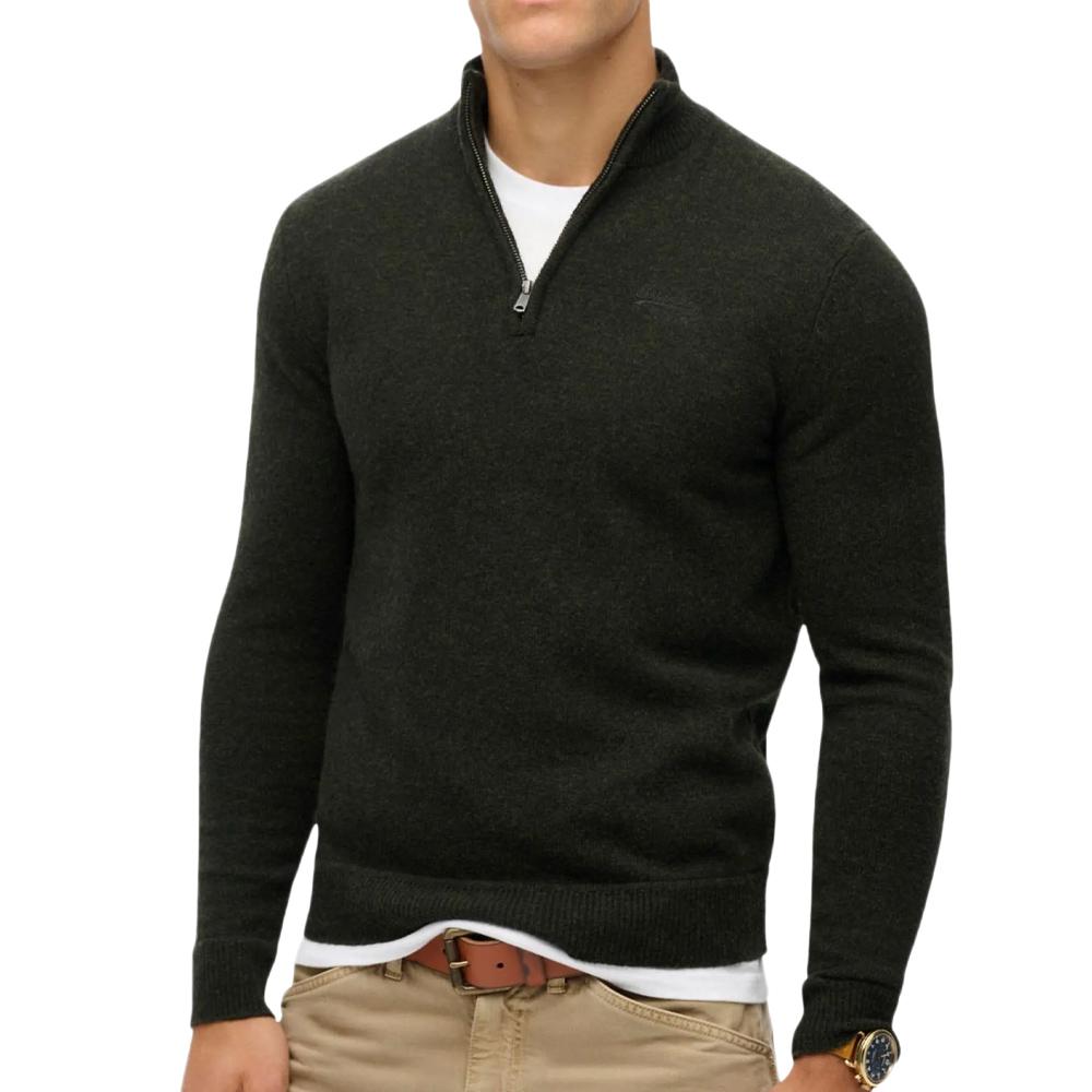 Pull Vert Foncé Superdry Essential pas cher