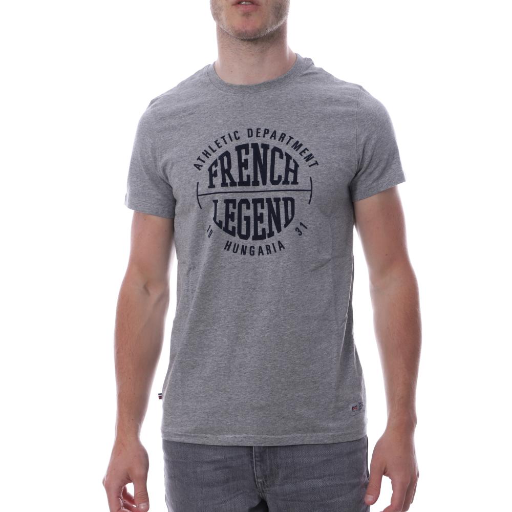 Tee-shirt Gris Homme HUNGARIA FRENC R NECK pas cher