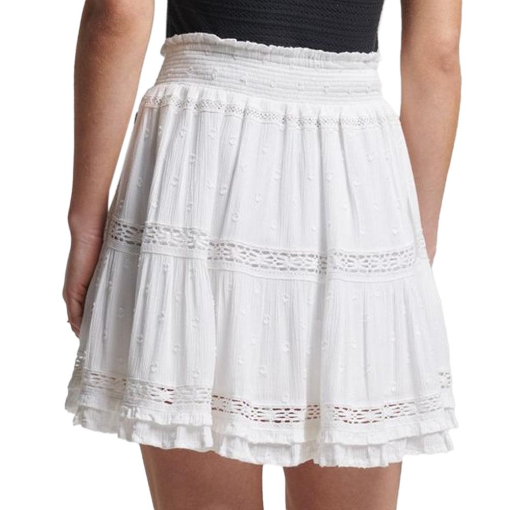Jupe Blanche Femme Superdry Lace vue 2