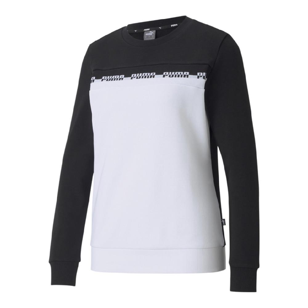 Sweat Blanc/Noir Femme Puma Amplified pas cher