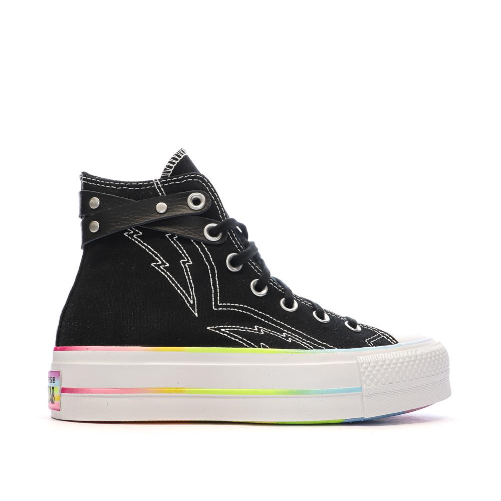 Baskets Noires Femme Converse Chuck Taylor All Star Lift A10218C vue 2