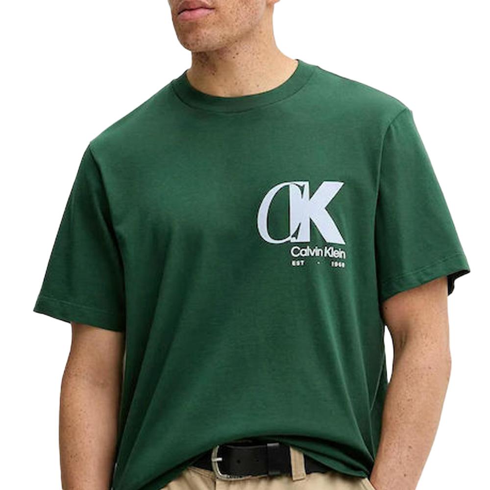 T-shirt Vert Homme Calvin Klein Jeans Ss 20s Eu pas cher