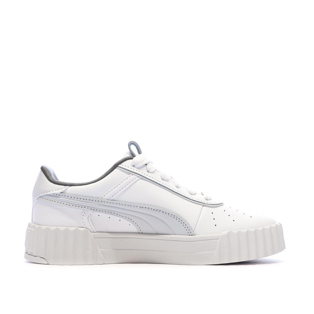 Baskets Blanc/Gris Femme Puma Carina 3.0 Luxe vue 2