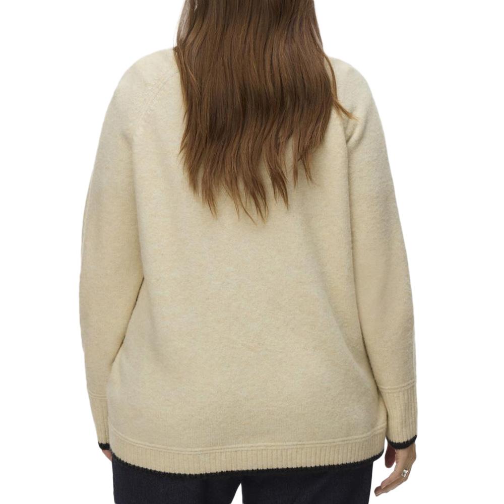 Pull Blanc/Beige Femme Vero Moda Curve Caquarius vue 2