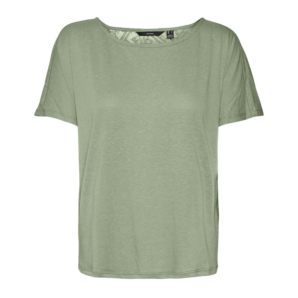 T-shirt Vert Dentelle Femme Vero Moda Marijune pas cher