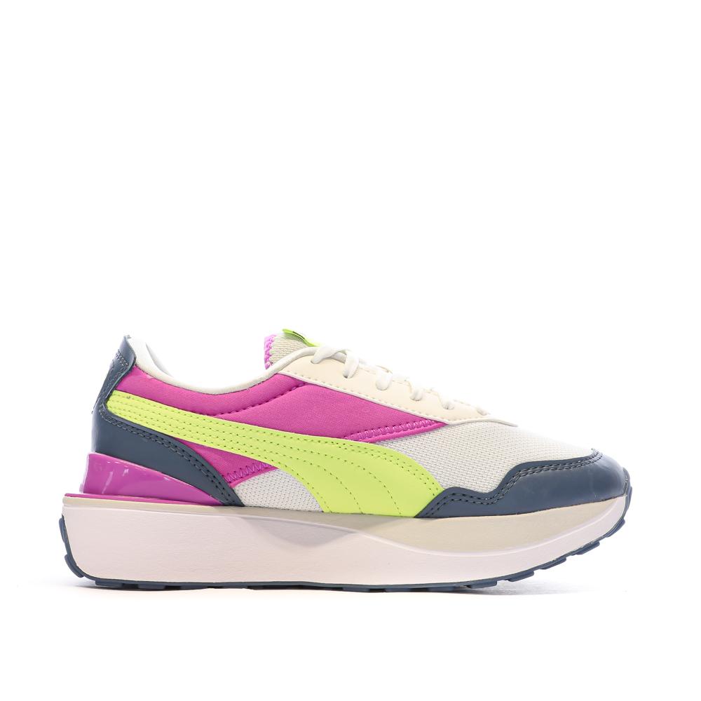 Baskets Blanche/Jaune Femme Puma Cruise Rider vue 2