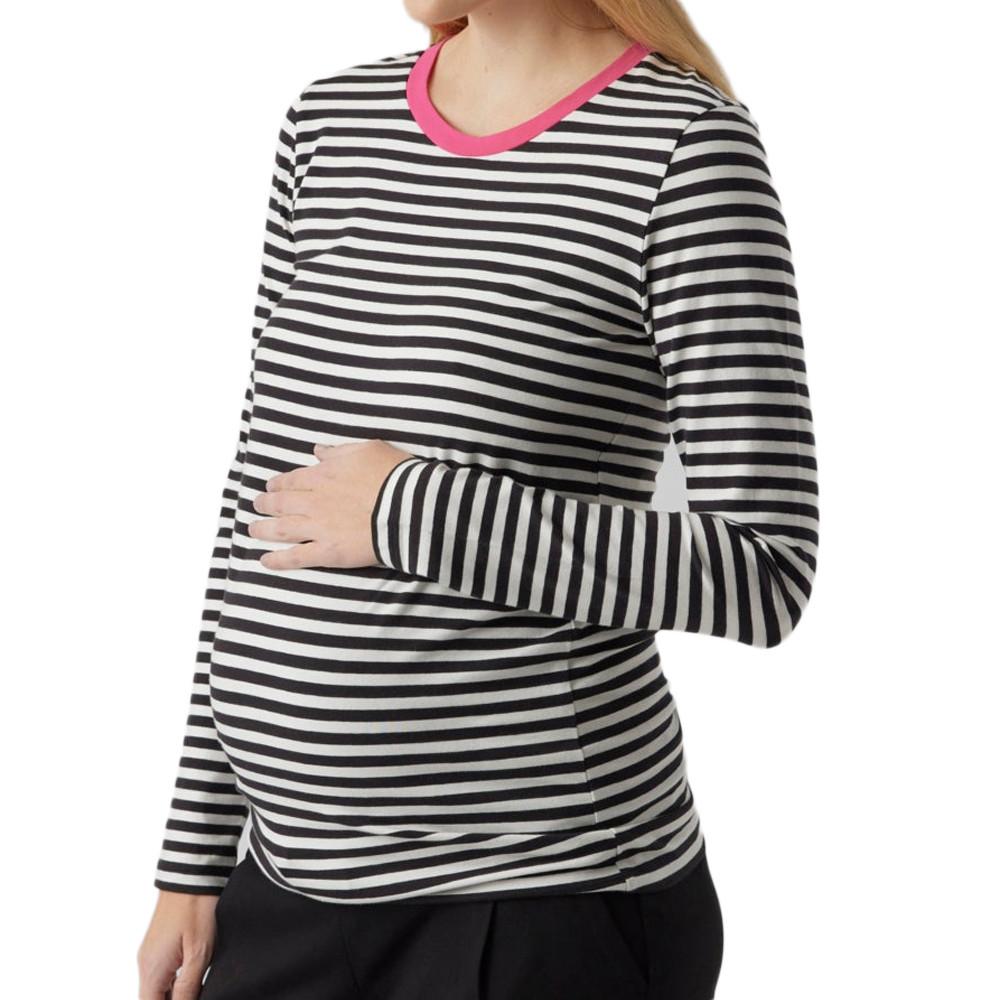 T-Shirt Blanc/Noir Femme Mamalicious Gisela pas cher
