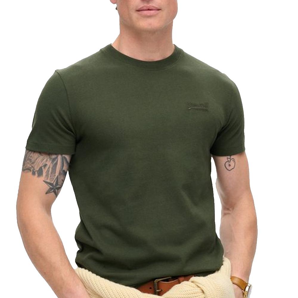T-Shirt Vert Homme Superdry Essential pas cher