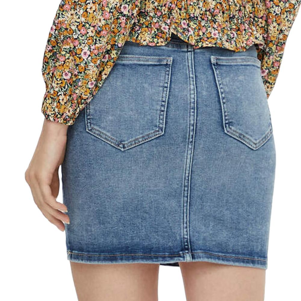 Jupe en Jean Bleu Clair Femme Pieces Lili vue 2