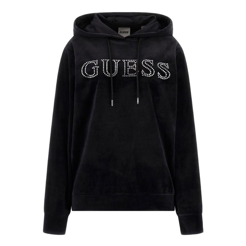 Sweat à capuche Noir Femme Guess Couture pas cher