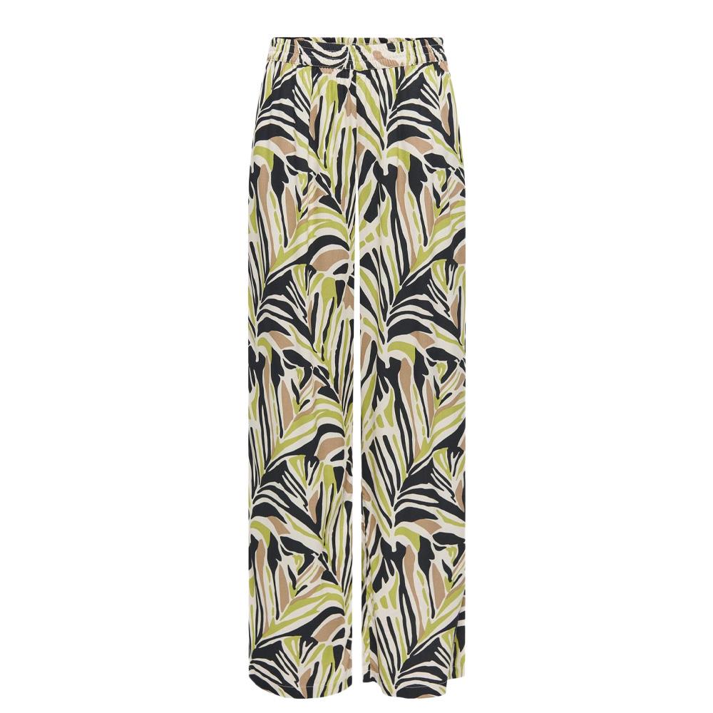 Pantalon fluide Noire/Blanc/Vert Femme JDY Nile Life vue 2