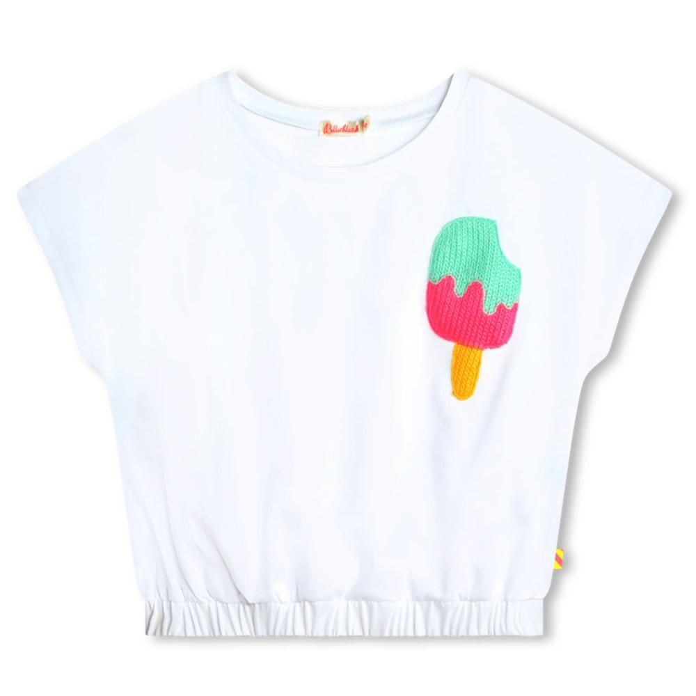 Weißes T-Shirt für Mädchen von Billieblush U20073 Ansicht 2