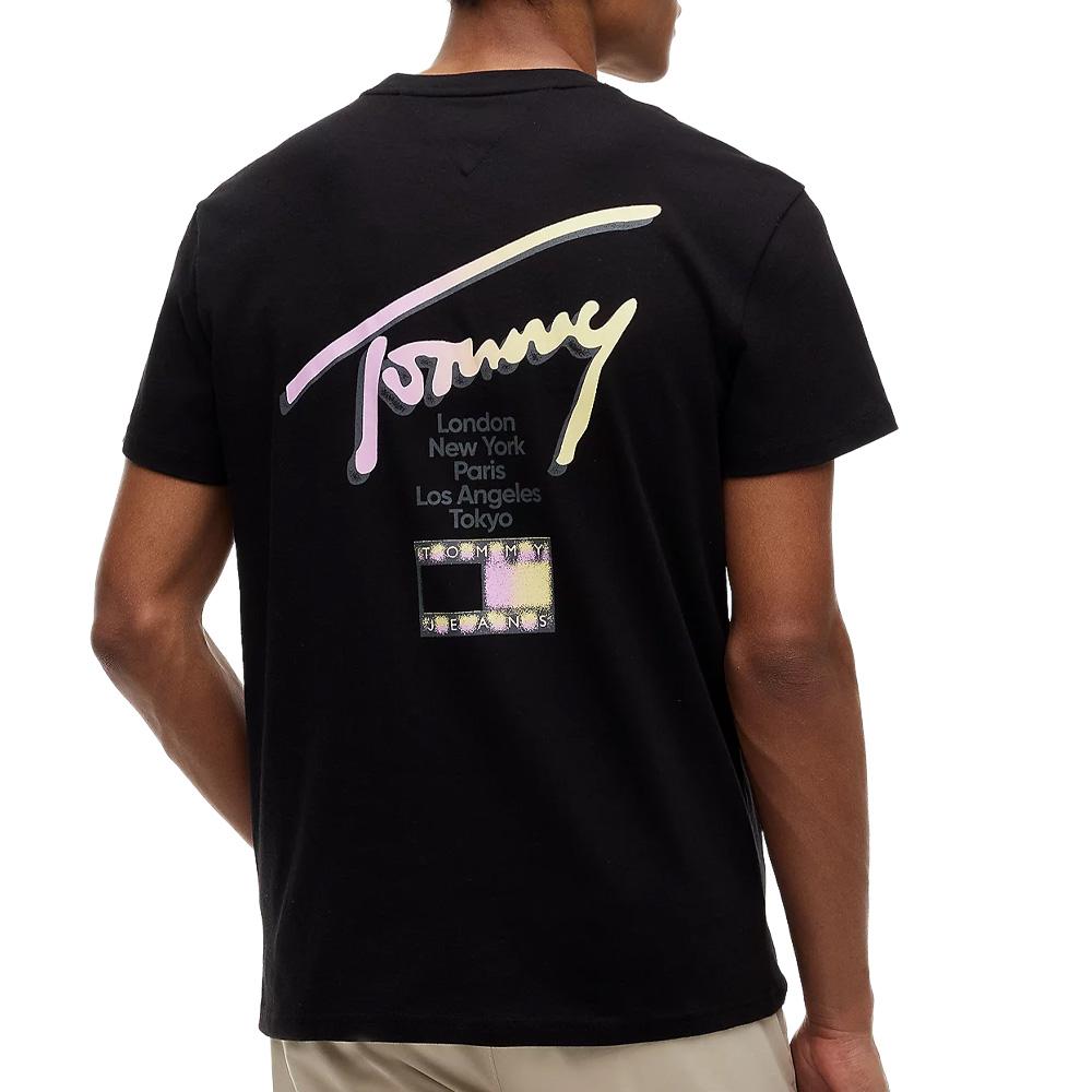 T-Shirt Noir Homme Tommy Hilfiger City Sign vue 2