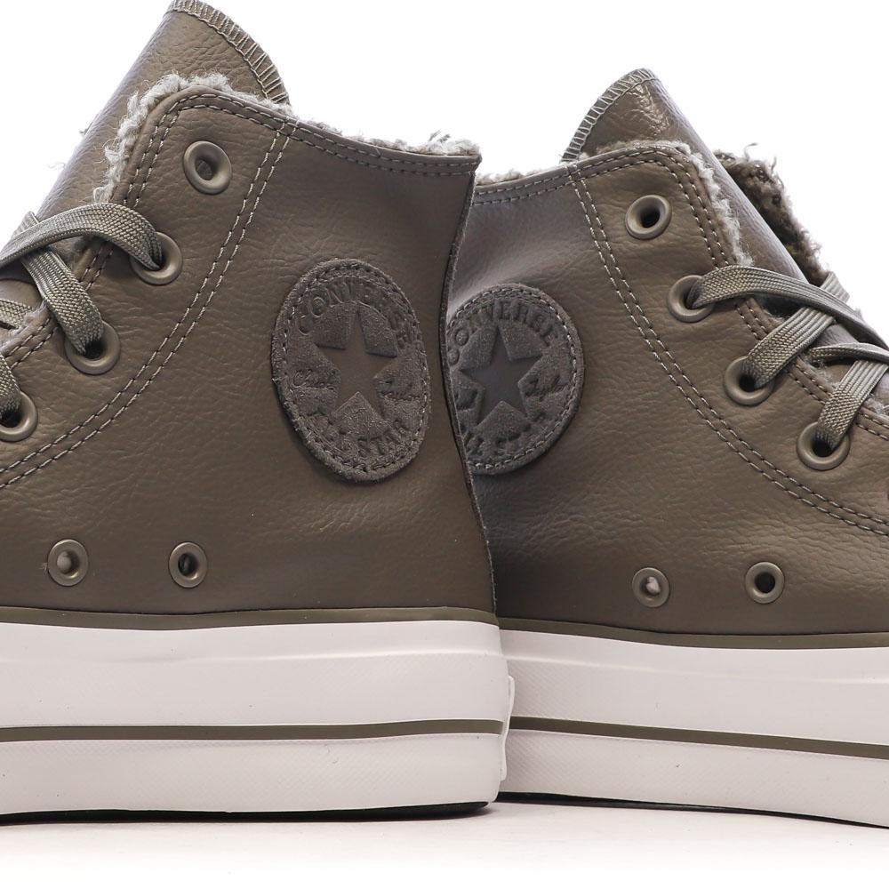 Baskets Grise Molleton Femme Converse Chuck Taylor All Star Lift vue 7
