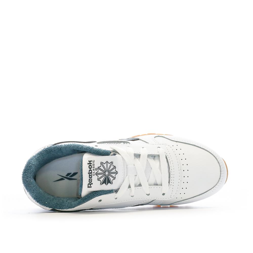 Baskets Blanc/Bleu Garçon Reebok Classic Leather 100033579 vue 4