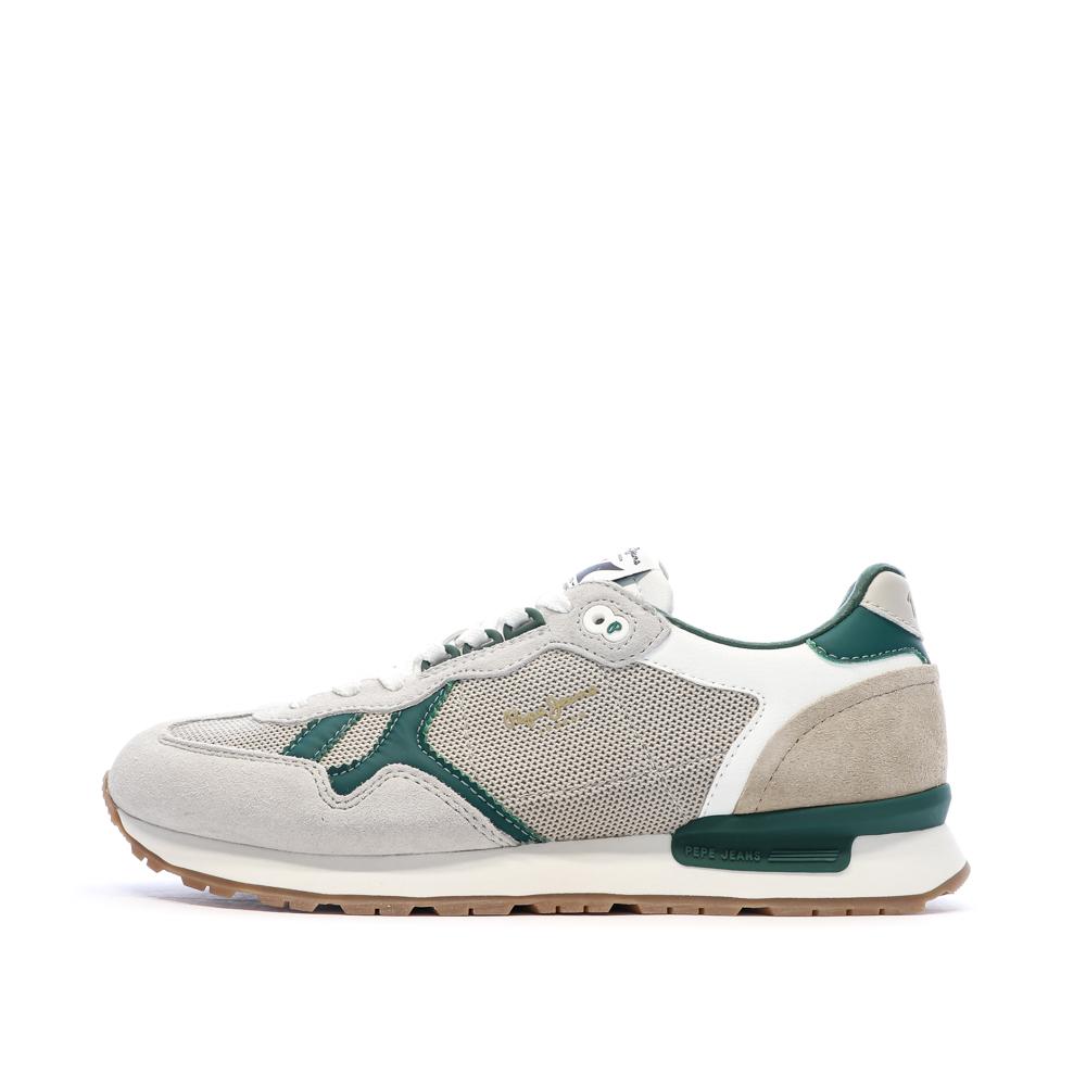 Baskets Grises/Vertes Homme Pepe jeans Brit Retro pas cher
