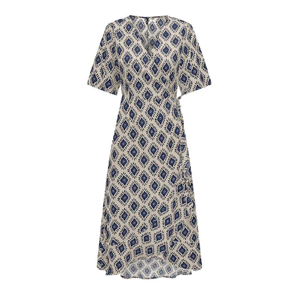 Robe longue Bleu Blanc Noir Femme Only Leah Espace des marques