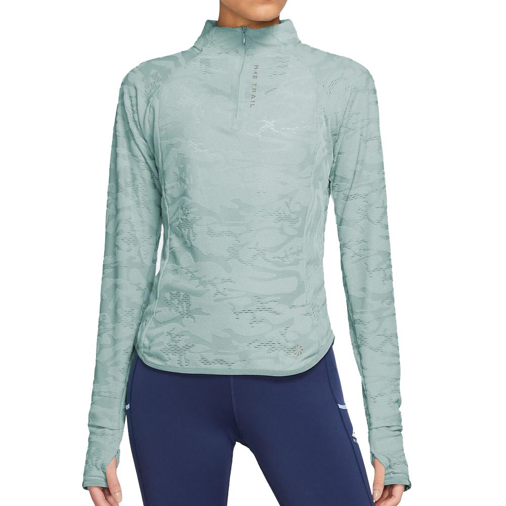 T-shirt Manches Longues Vert Femme Nike Midlayer pas cher